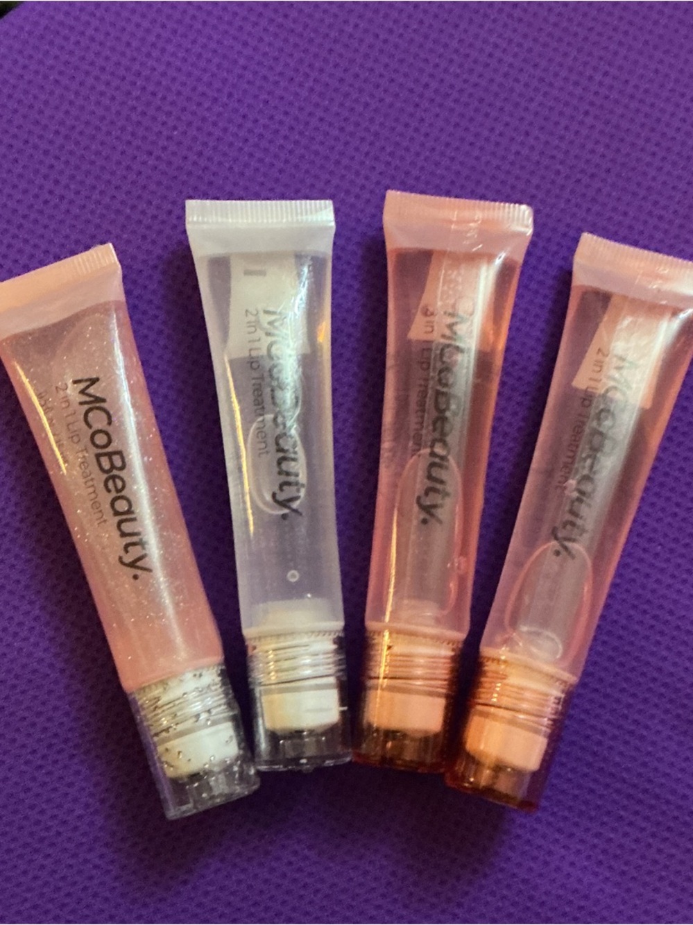 MCObeauty Sheer Pink Lip Gloss Tube - Light Pink & one Shimmer Lot of (4)